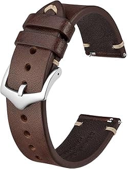 Men's Watch Bands, Hand-Stitched Leather Watch Straps, Quick Release, 18mm 19mm 20mm 21mm 22mm
