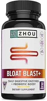 Nutrition Bloat Blast+ Digestive Enzymes with Probiotics, Bloating Relief for Women and Men, Reduce Water Retention and Improve Digestive Health, Vegan, Non-GMO, Gluten Free, 30 Servings