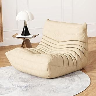 Bean Bag Chairs for Adults, Bean Bag Sofa - Adult Size with Soft Waterproof Fabric for Living Room, Apartments, Reading Corner, Gaming, and Movie Venue (Khaki)