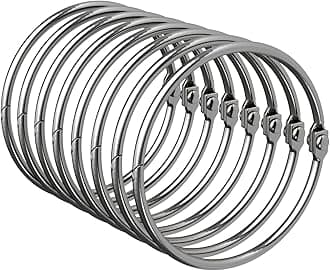 Bathway Shower Curtain Rings, Bathway Shower Curtain Hooks Anti-Drop Shower Rings for Curtain, Metal Shower Curtain Rings Rust Proof, Chrome Shower Hooks for Shower Curtain Rod, Shower Rod Hook 12Pcs