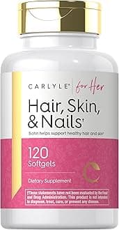 Hair Skin and Nails Vitamin | 120 Softgels | Beauty Formula Supplement | with Biotin and Collagen Zinc, Vitamin A, B6, C & E | Non-GMO, Gluten Free