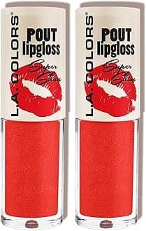 L.A. COLORS Pout Shiny Lipgloss, Juicy CLG651 (Pack of 2)