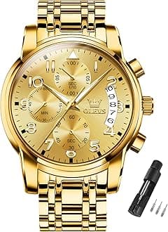 Watches for Men with Date Luxury Big Face Waterproof Mens Wristwatch Analog Dress Two Tone Stainless Steel Man Watch Luminous Relojes De Hombre Calendar(Green/Blue/Black Dial