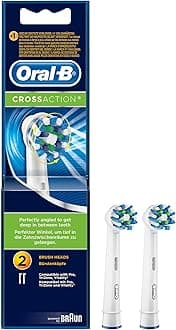 CrossAction Toothbrush Heads Pack Of 2 Replacement Refills For Electric Rechargeable Toothbrush