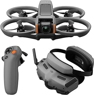 DJI Avata 2 Fly More Combo (1 Battery), FPV Drone with Camera 4K, Immersive Experience, Built-in Propeller Guard, Easy Flip/Roll, Goggles 3 and RC Motion 3 Included, POV Content Camera Drone, Black
