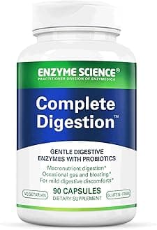 Complete Digestion, Full Support for Digestive Health and Help Reducing Gas, Bloating, Indigestion, and Irregularity with 125 Billion CFU Probiotics, Vegetarian, 90 Capsules