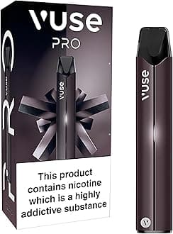Pro Vape Kit, Slim Design, Fast Charging, Splash-Resistant, reusable, rechargeable & refillable vape, compatible with Vuse ePod 2 pods (Sold Separately), Black