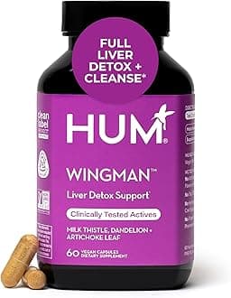 HUM Wing Man - Liver Detox Supplement with Milk Thistle, Dandelion & Artichoke Leaf - Helps Flush Liver of Toxins - Liver Cleanse Supplement (60 Vegan Capsules)