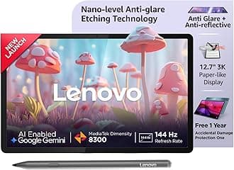 Lenovo Idea Tab Pro with Paper-Like Anti Glare 12.7" 3K 144 Hz Display & Pen Plus (Matte Edition)| 8GB RAM, 256GB ROM|10200 mAh with 45 W Charger|MediaTek Dimensity 8300|4 JBL Speakers |1Year ADP Free