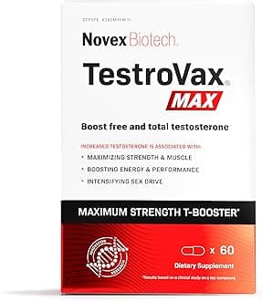 Novex Biotech TestroVax MAX – Daily Testosterone Multivitamin - Dietary Supplements for Boosting Testosterone and Increasing Strength, 60 Count