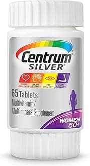 Centrum Silver Women's Multivitamin for Women 50 Plus, Multivitamin/Multimineral Supplement with Vitamin D3, B Vitamins, Calcium and Antioxidants, Gluten Free, Non-GMO Ingredients - 65 Count