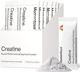 Momentous Creatine Monohydrate Powder - Creatine Powder - Supports Strength, Lean Muscle, & Recovery for Men & Women - NSF Certified for Sport - 5 g per Serving - 15 Servings