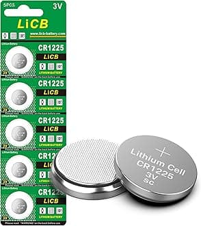LiCB CR1225 Battery,Long-Lasting & High Capacity CR1225 Lithium Batteries,3 Volt Coin & Button Cell (5-Pack)