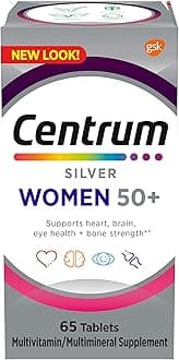 Silver Women's Multivitamin for Women 50 Plus, Multivitamin/Multimineral Supplement with Vitamin D3, B Vitamins, Non-GMO Ingredients, Supports memory and cognition in older adults - 65 Ct