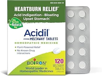 Boiron Acidil Tablets for Relief of Acid Reflux, Heartburn, Indigestion, and Upset Stomach - 120 Count