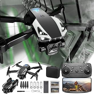 FPV Drone Kit, Brushless Motor Drones, Pray Function, ESC Camera, Quadcopter, LED Lights, Altitude Hold Obstacle Avoidance, Easy to Use, Suitable for Adults, Beginners