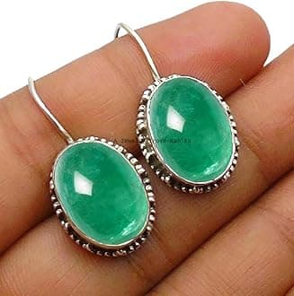 10x14MM Oval Gemstone Sterling Silver Ellipse Dangle Earrings for Women, Bezel Set Ear-Wire Earrings, Bridesmaid Earrings Mother's Day Gift (Amethyst)