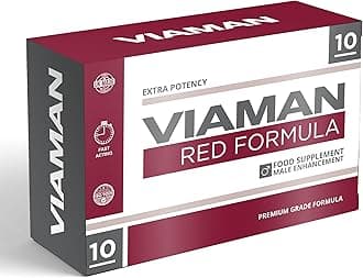Viaman Red | Extra Power & Performance | Herbal Supplement for Men | Faster Results.10 Capsules, Improved Formulation