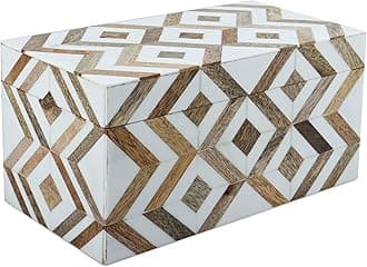 Handicrafts Home Handmade Marquet Array Collection Decorative Jewelry Box Organizer – Keepsakes, Trinkets, and Home Decor – Antique Coffee Table Storage, Memory Box, Farmhouse Style Decor, 10x5x5