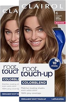 - Clairol Root Touch-Up by Nice'n Easy Permanent Hair Dye, 6 Light Brown Hair Color, Pack of 2