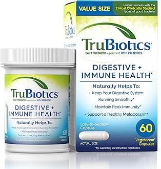 Probiotics for Digestive & Immune Health, Supports Regularity & Helps Relieve Abdominal Discomfort, Gas & Bloating, 2 Clinically Studied Probiotic Strains, Plus Prebiotics, 60 Capsules