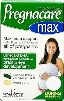 Pregnacare Max 56 Tablets & 28 Capsules | Maximum support all of Pregnancy | with Omega-3 DHA, Folic Acid, Calcium, L-Methylfolate, Vitamin D | Brain & Eye Development.