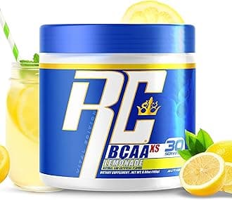 Ronnie Coleman Signature Series BCAA XS Powder with EAAs, Branched Chain Amino Acids Post Workout Muscle Recovery, Sugar Free Hydration Drink for Women and Men, Lemonade, 30 Servings
