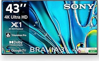 Sony BRAVIA 3 Series 108 cm (43 inches) 4K Ultra HD AI Smart LED Google TV K-43S30 (Black)