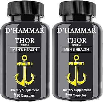 D'HAMMAR THOR | All-Day Energy, Stamina, Strength & Health Performance Booster | 100% Ayurvedic Supplement with Pure Shilajit, Ashwagandha, Gokshura | Clinically Tested | 30 Capsules, 2 Packs