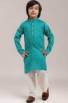 Pro-Ethic Style Developer Boy's Cotton Printed Kurta Pajama For Kid'S s Traditional Dress Kurta Pajama Set