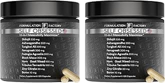 Self Obsessed Masculine Vitality & Testosterone Support - 10-in-1 Complex with Shilajit, Tongkat Ali, & Fadogia Agrestis - 240 Capsules, 4 Month Supply