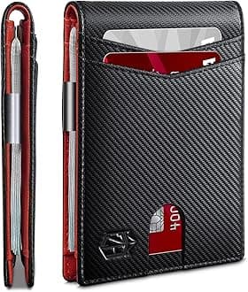 Zitahli Money Clip Wallets for Men,Slim Bifold Wallet 10-12 Cards, Mens Leather Wallet with ID Window,RFID Blocking Thin Minimalist Credit Card Holder,Gifts for Him