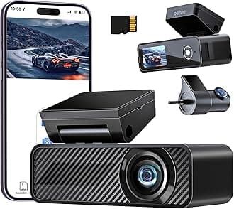 Pelsee Dash Cam, Front and Rear Camera, 4K UHD, 8 Megapixels, High Sensitivity, Ultra Wide Angle, 170° Built-in G-Sensor, Impact Recording, Rear Camera, 360° Rotation, Parking Surveillance Function, Compatible with Japanese LED Signals, 1.5-inch LCD Screen, Type-C Power Supply, 64GB Card Included, Japanese Instruction Manual, Dash Cam Front and Rear