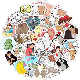 BulbaCraft Couple Stickers, Love Stickers for Water Bottle & Laptop - Couple Party Supplies & Decorations, Waterproof Vinyl Decals, Love and Relationship Decals, Gifts for Women & Men
