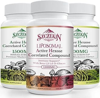 Active Hexose Correlated Compound 1500 mg Supplement 180 Capsules Bundle with 1500mg Liposomal Active Hexose Correlated Supplement 120 SoftGels