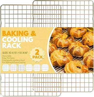 2 PCS Cooling Racks for Cooking and Baking, 15x10 Inches Stainless Steel Cooling Rack, Sheet Pan with Wire Rack for Baking Sheet, Bacon Rack Oven Safe Fits Jelly Roll Sheet Pan