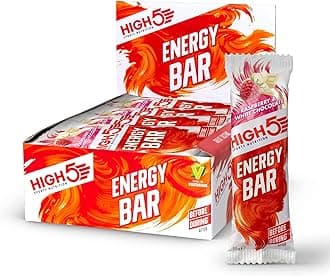 Energy Bars - High Carb Energy Bars for Running, Cycling & Hiking - Real Fruit Oat Bars - Healthy Snacks for Adults - Snack Bars Multipack for Training & Racing (12x55g, Raspberry & White Choc)