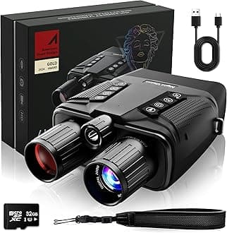 VISIOGEAR Night Vision Goggles - Eagle 4K Night Vision Binoculars for Adults, Dual Modes Binoculars with 5000mAh Battery, 32GB SD Card Included for Adventure and Surveillance, Black