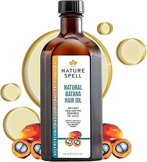 Nature Spell Batana Oil for Hair Growth, Pre-Diluted Scalp Oil, Strengthens & Repairs Damaged Strands, Nourishes & Hydrates Split Ends, Adds Shine, For All Hair Types, Vegan, 150 ml