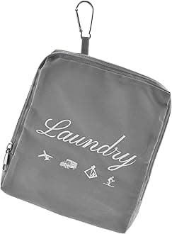 Travel Laundry Bag, Dirty Clothes Bag 【Upgraded】 with Handles and Aluminum Carabiner, Collapsible Laundry Bag for Travel, Camp, Fitness, and Students（1Pcs Grey） 24"L x 21"W