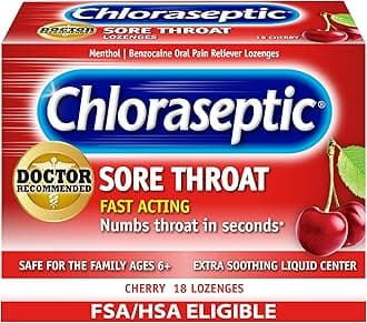 Chloraseptic Sore Throat Lozenges, Cherry, 18 Count, 1 Pack