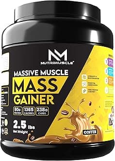 Nutrimuscle Massive Muscle Mass Gainer Powder - 2.5 LBS/1.134 Kgs Choco Treat Flavour For Muscle And Mass Gain - Made In India