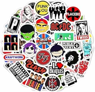 BulbaCraft Classic Rock Stickers — 60s 70s 80s 90s Rock Band Stickers for Water Bottle & Laptop, Metal Band Decals, Gifts for Women & Men