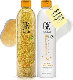 – GK Hair Professional Gold Sulfate-Free Shampoo & Conditioner Set with Hydrating & Anti-Frizz Hair Care | Soft, Shiny & Voluminous Hair | For All Hair Types | 2x250ml