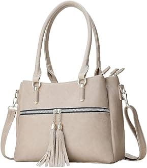 Women Satchel Bags Handle Shoulder Handbags and Purses Pockets Zipper Leather Crossbody Bags …