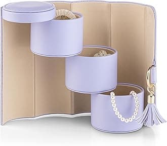 Vlando Travel Jewelry Case for Women, Travel Essential, Travel Must Haves Jewelry Travel Organizer for Girls, Christmas Gifts for Travelers Couples Mom Friends - Purple