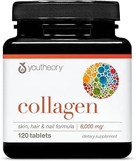 Youtheory Advanced Collagen - 6,000 mg Collagen - with Vitamin C - for Hair, Skin & Nails* - Collagen Supplements for Women and Men - 120 Tablets