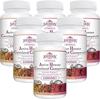1500mg Liposomal Active Hexose Correlated Supplement,720 Soft Gels Beta-Glucans with Natural Mushroom Extract, Immune System, Liver Function, Maintain T-Cell & Killer Cell Activity