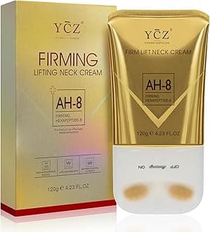 AH-8 Neck Firming Cream with Roller for Crepey Skin Body Care Comfort, Moisturizing, Anti-Aging Neck Cream with Peptide, Collagen, Smooths Wrinkles & Fine Lines Skin Care Skin Repair