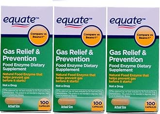 Equate Gas Bloating Relief and Prevention, Food Enzyme Dietary Supplement, 300 Count